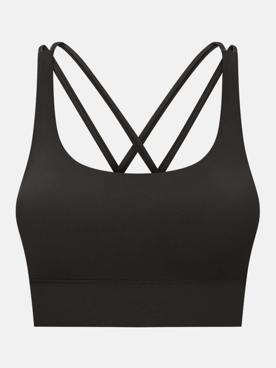 Crisscross scoop neck active tank in black, showcasing stylish design and comfort for workouts.