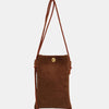 Bella Road Suede Snap Down Crossbody Bag - Dark Brown