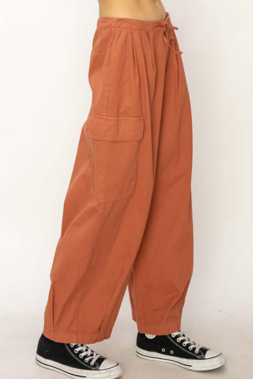 HYFVE Drawstring Cargo Wide Leg Pants at Bella Road