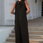 DOUBLE TAKE Full Size Tie Back Cutout Sleeveless Jumpsuit at Bella Road