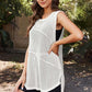 DOUBLE TAKE Openwork Sleeveless Slit Knit Cover Up at Bella Road