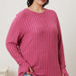 Ribbed Thumbhole Sleeve T-Shirt