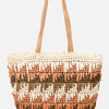 Straw Braided Striped Tote Bag - IV