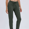 Tied Joggers with Pockets - Army Green