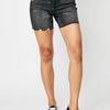 Judy Blue High Waist Tummy Control Denim Shorts | Full Size - Black