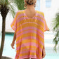 BELLA ROAD Tassel Openwork Striped V-Neck Cover Up at Bella Road