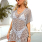 BELLA ROAD Openwork V-Neck Half Sleeve Cover Up at Bella Road