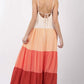 VERY J Color Block Tiered Maxi Cami Dress at Bella Road