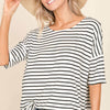 Striped Round Neck T-Shirt - Ivory