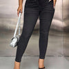 Asymmetric Waist Jeans with Pockets | Petite - Dark