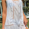 Cutout Scoop Neck Spaghetti Strap Cover Up - White