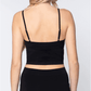 ACTIVE BASIC Round Neck Crop Rib Seamless Cami at Bella Road