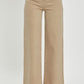 RISEN Full Size Tummy Control High Rise Wide Leg Jeans in beige for a stylish and comfortable fit.