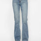 Stylish bootcut jeans in light blue denim, featuring a flattering fit and classic design for versatile outfits.