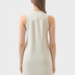 Back view of the Millennia Round Neck Sleeveless Active Dress in a light color, showcasing its comfortable and stylish design.