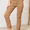 RISEN High Waist Straight Jeans with Pockets - Cocoa