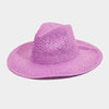 Straw Braided Sun Hat - Purple