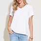 BASIC BAE Full Size V-Neck High-Low T-Shirt at Bella Road