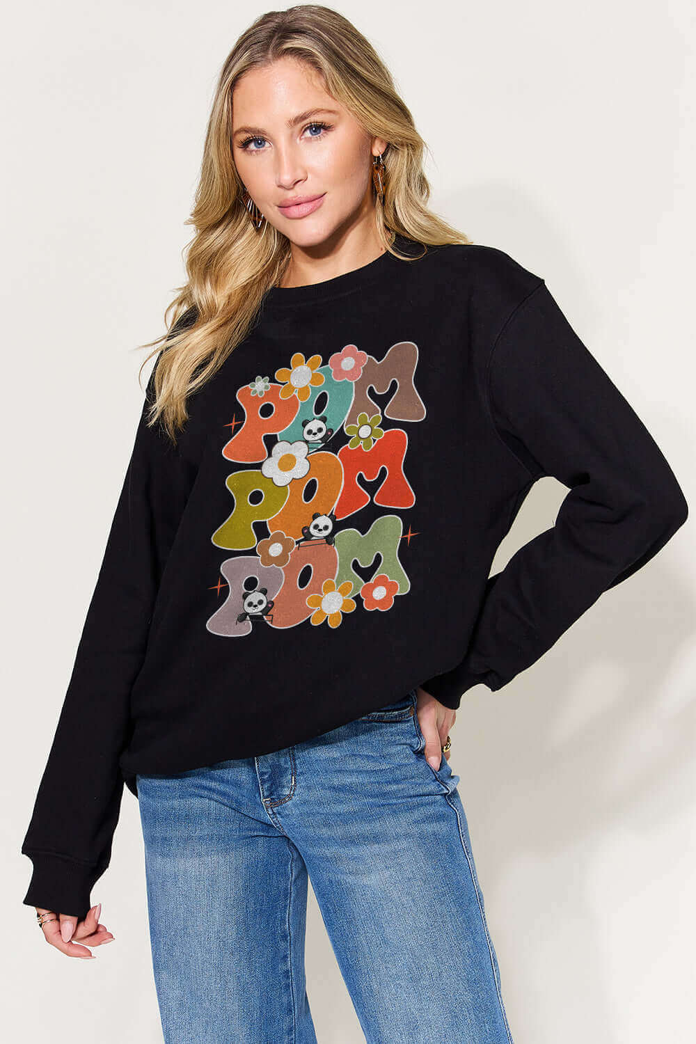 SIMPLY LOVE Full Size Letter Graphic Long Sleeve Sweatshirt at Bella Road