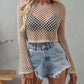 BELLA ROAD Openwork Flare Sleeve Cropped Cover Up at Bella Road