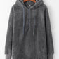 Cozy gray teddy hoodie with quarter-zip and drawstring, perfect for chilly days and casual outings.