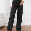 High Waist Straight Jeans - Black