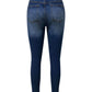 Back view of Bella Road Denim Distressed Skinny Jeans showcasing trendy faded design and functional pockets.