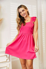 DOUBLE TAKE Ruffled Square Neck Dress at Bella Road