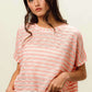 BIBI Braid Striped Short Sleeve Round Neck T-Shirt at Bella Road