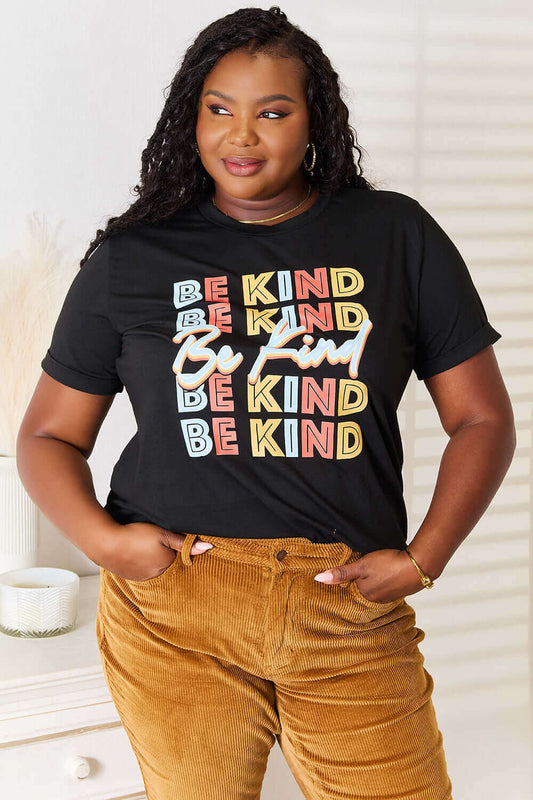 SIMPLY LOVE BE KIND Graphic Round Neck T-Shirt at Bella Road