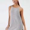 Round Neck Spaghetti Strap Sleeveless Cover Up - Heather Gray