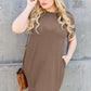 BASIC BAE Full Size Round Neck Short Sleeve Dress with Pockets at Bella Road