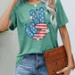 US Flag Peace Sign Hand Graphic Tee