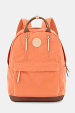 Orange waterproof backpack with multilayer pockets, perfect for everyday use and outdoor adventures.