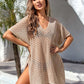 BELLA ROAD Openwork Slit Scoop Neck Cover Up at Bella Road