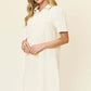 DOUBLE TAKE Full Size Texture Collared Neck Short Sleeve Dress at Bella Road