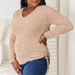 Drawstring Ribbed Long Sleeve T-Shirt