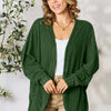 Basic Bae Ribbed Cocoon Cardigan - Dark Green