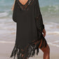 Cutout Fringe Scoop Neck Cover-Up