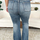 Back view of High Waist Tummy Control Flare Jeans by Judy Blue Jeans showing the flare leg design.