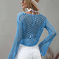 BELLA ROAD Openwork Flare Sleeve Cropped Cover Up at Bella Road