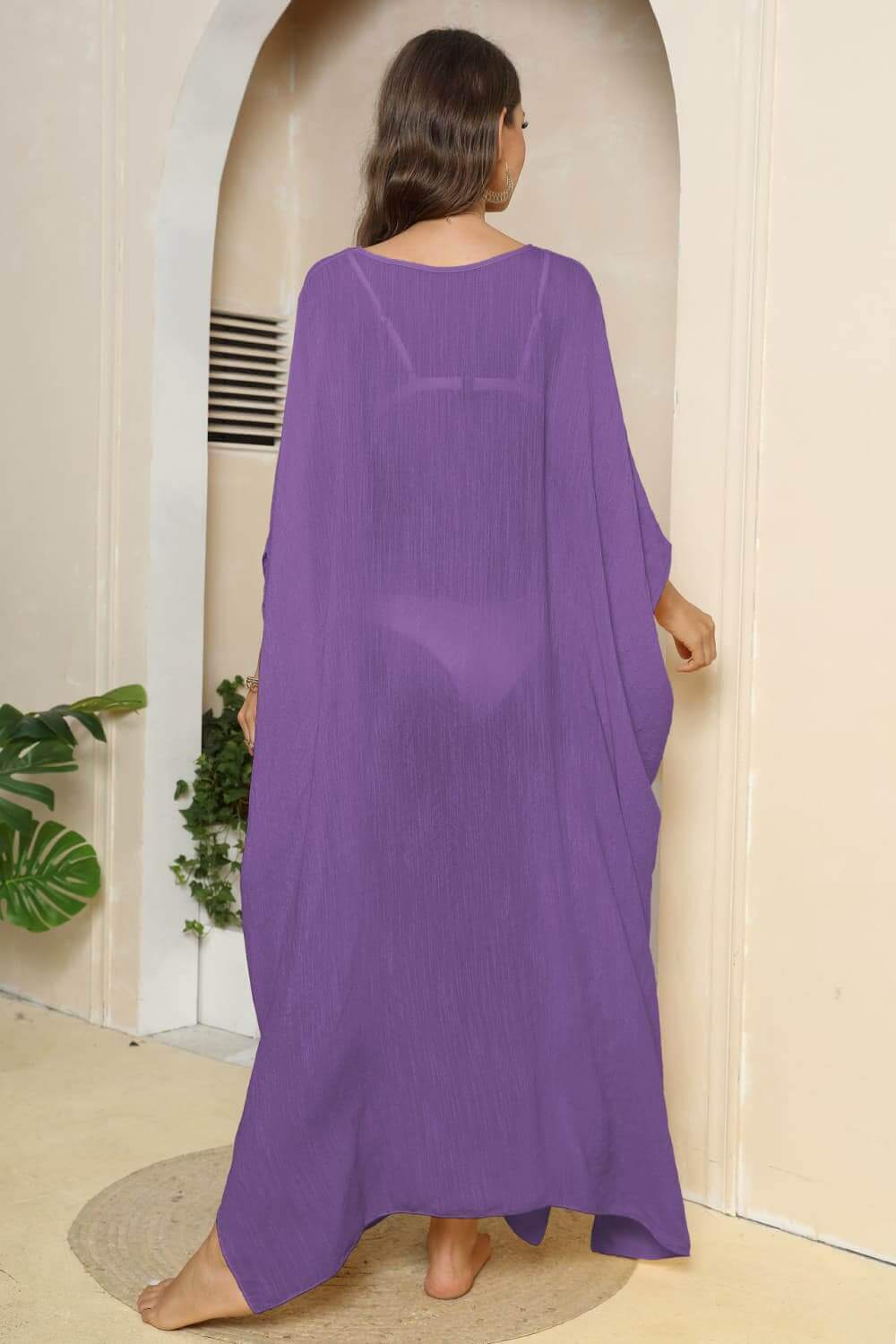 BELLA ROAD V-Neck Three-Quarter Sleeve Cover-Up at Bella Road