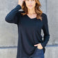 V-Neck Long Sleeve Top