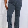 Judy Blue Cassidy Full Size High Waisted Tummy Control Striped Straight Jeans - French Blue