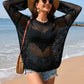 BELLA ROAD Heart Openwork Long Sleeve Cover-Up at Bella Road