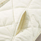 Close-up of ivory Snap Down Texture Vest Coat with pocket from Bella Road's fall collection, made of 100% polyamide.