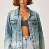 RISEN Button Up Ombre Washed Jacket - Light Ombre