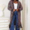 Multicolored Open Front Fringe Hem Cardigan | Full Size - Multicolor