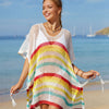 Cutout Striped Cover-Up with Tassel - Mustard