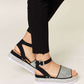 FOREVER LINK Rhinestone Buckle Strappy Wedge Sandals at Bella Road